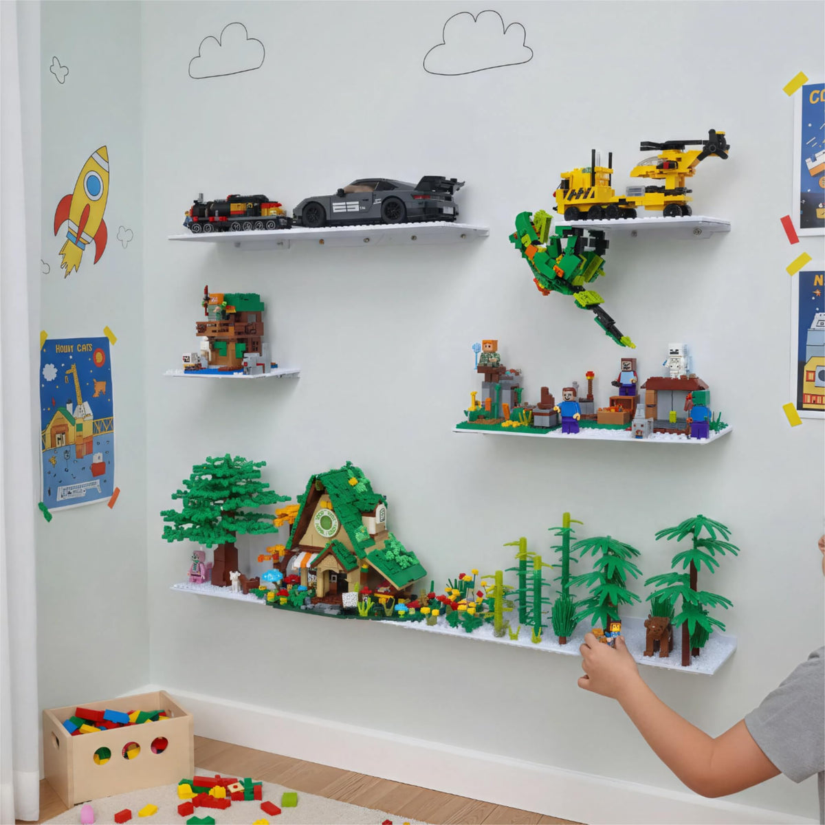 LRANFOW sturdy wall-mounted display ideal for kids’ rooms and desks.