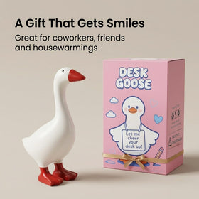 LRNIOT handcrafted resin goose statue brightens office décor.