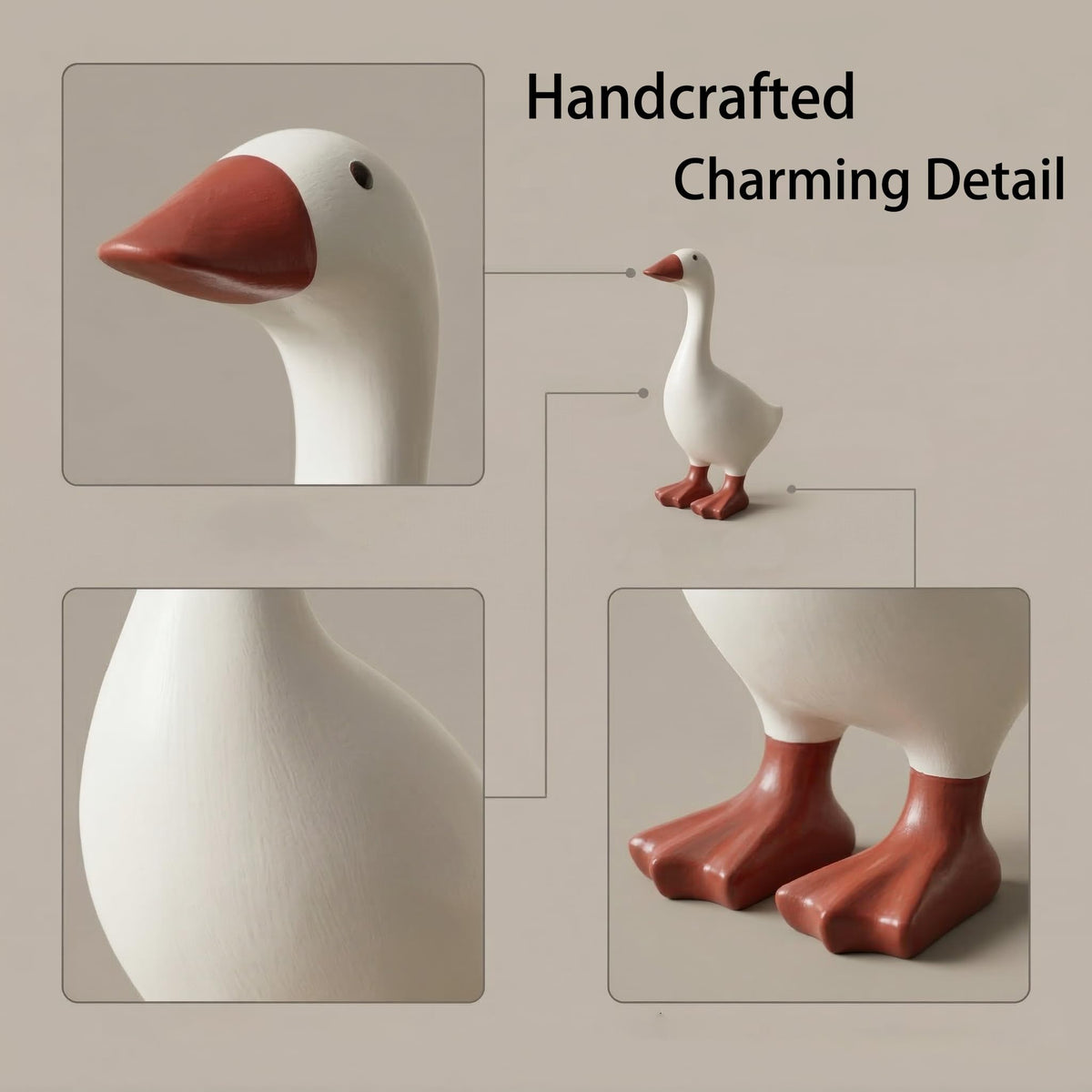 LRNIOT desk goose display on mantel or nightstand adds whimsy.