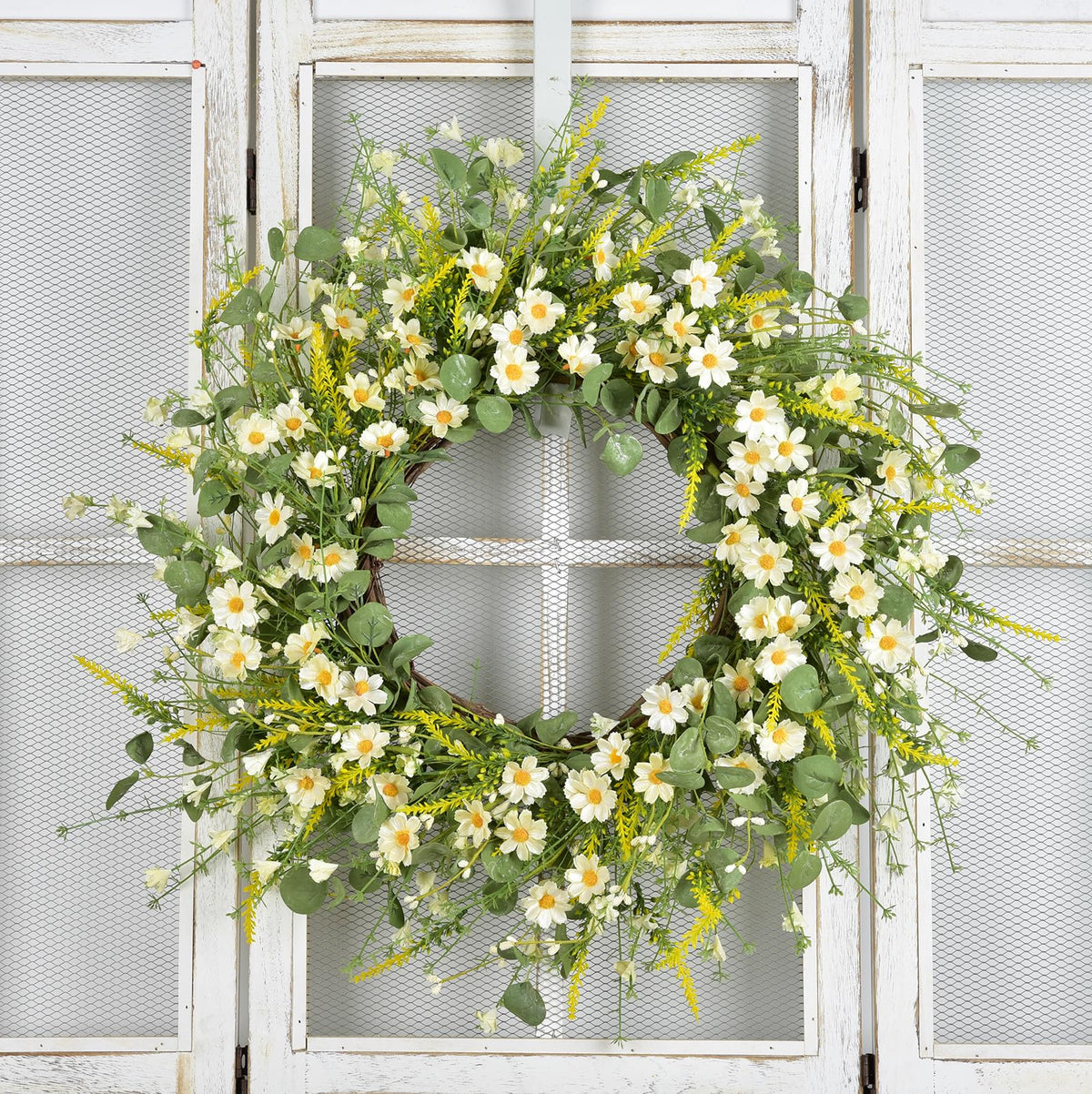 LSKYTOP spring-summer wreath ready to hang on doors