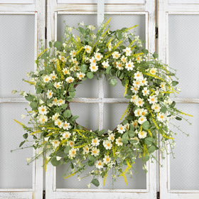 LSKYTOP spring-summer wreath ready to hang on doors