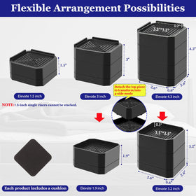 Lsteekoop bed risers top features anti slip grip on feet