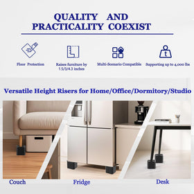 Lsteekoop bed risers feature L shape edge for a snug fit