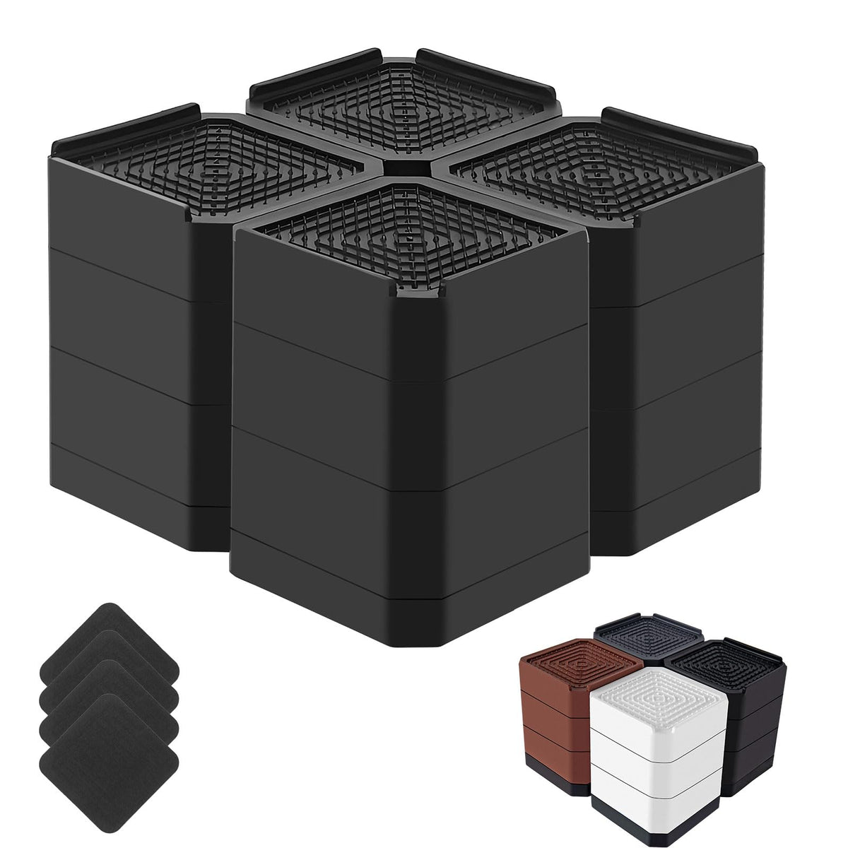 Lsteekoop bed risers stackable setup for adjustable height of beds and furniture