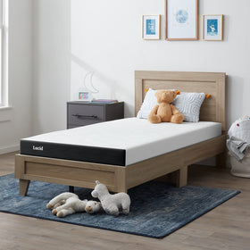 Lucid 5-Inch Firm Gel Memory Foam Mattress top view showing compact, supportive profile
