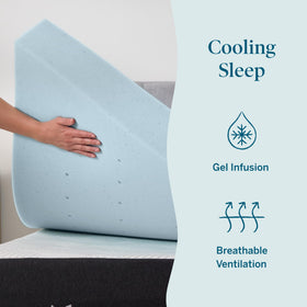 LUCID cooling gel-infused memory foam maintains comfortable sleep temperature.