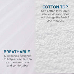 LUCID deep-pocket design keeps protector in place on deep mattresses.