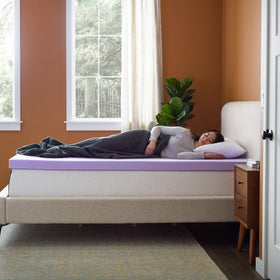 Lucid memory foam topper warranty tag indicates a 3-year coverage.