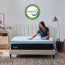 Lucid plush topper adds soft, supportive comfort.