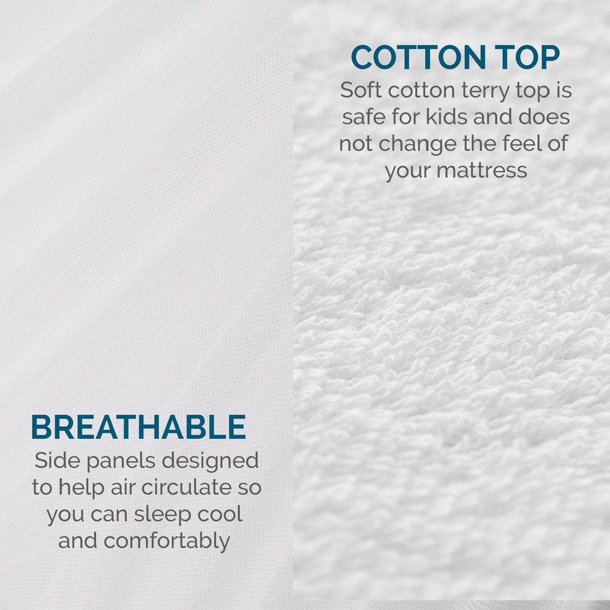 LUCID elastic deep-pocket fit on mattress up to 22 inches