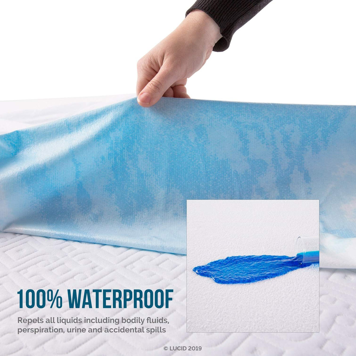 LUCID protector waterproof barrier close-up highlights liquid protection