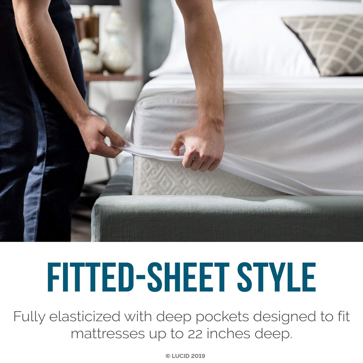 LUCID thin, breathable waterproof layer maintains cool, quiet sleep.