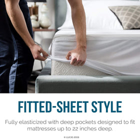 LUCID thin, breathable waterproof layer maintains cool, quiet sleep.