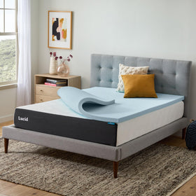 Lucid sleep scene featuring topper for cozy evenings.