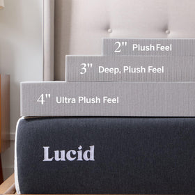 Lucid twin-xl topper unrolls and expands to reveal plush support.