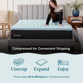 LUCID two-sided-use topper demonstrating customizable firmness options