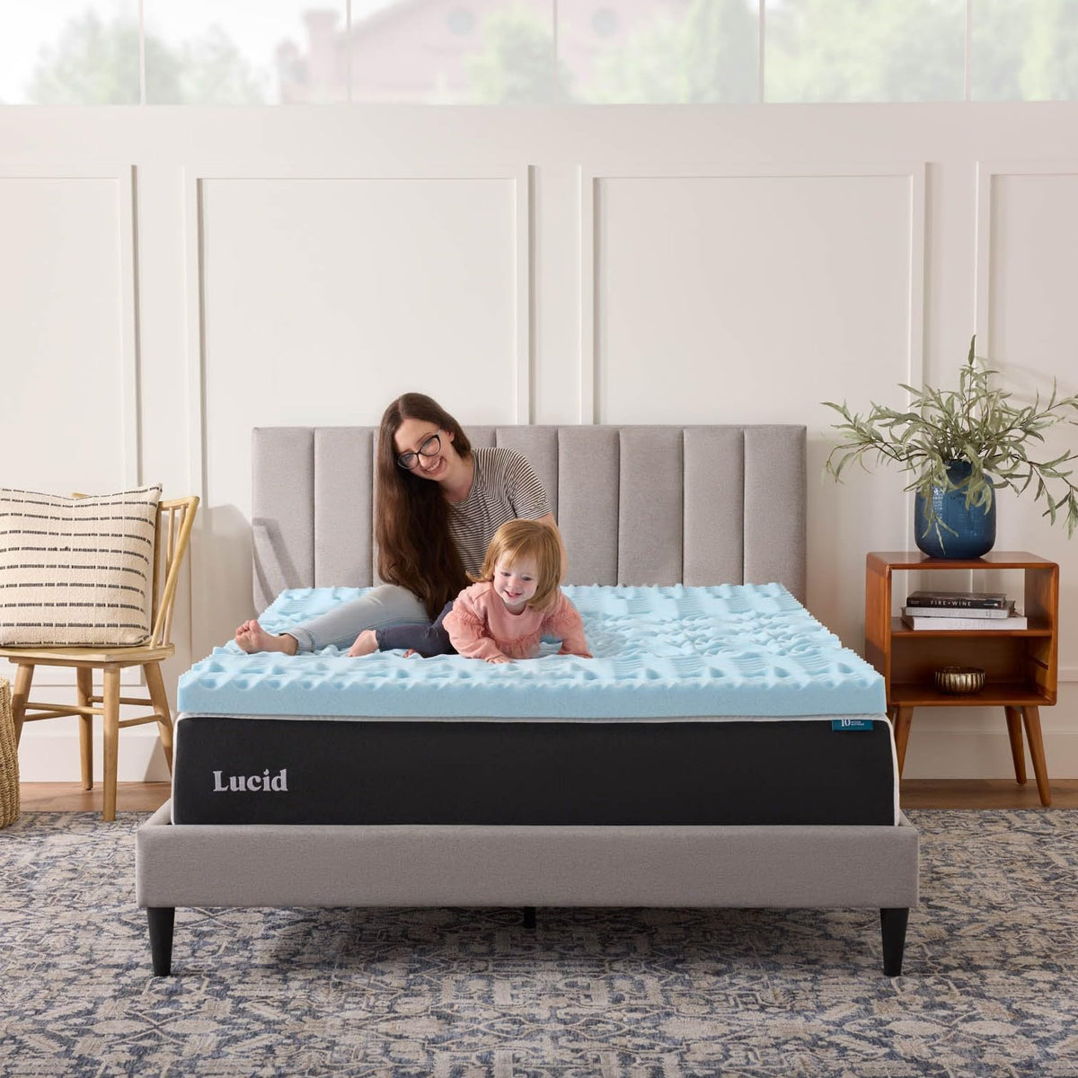 Ventilated memory foam offering airflow for a breathable sleep surface.