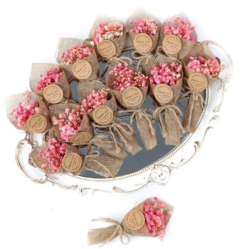 LucidLather mini magnet dried-flowers bouquet pink, ideal for fridge decor and gifting.