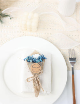 LucidLather navy dried-flowers magnet bouquet showcases craftsmanship.