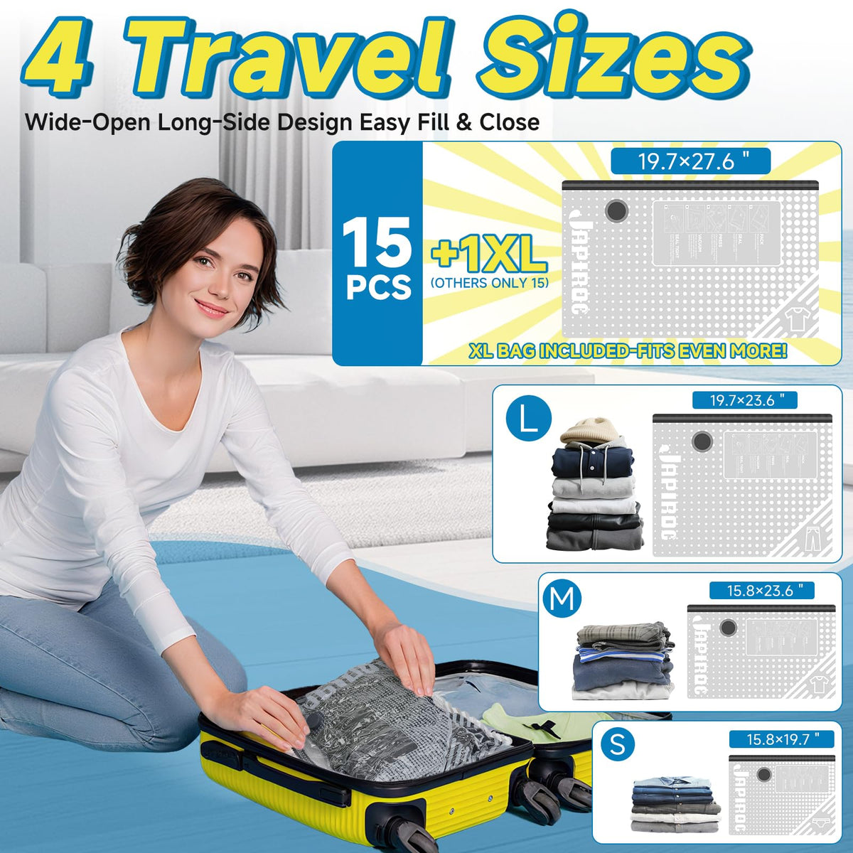 Luciteck small-size vacuum bags ideal for shirts and accessories.