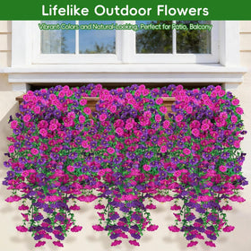 LuckyEra 30-inch hanging flowers shown in a vertical garden setup