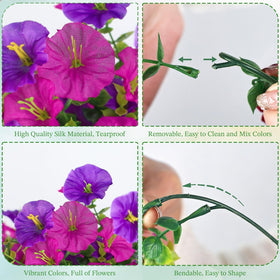 Porch or garden scene showing 30-inch LuckyEra hanging flowers