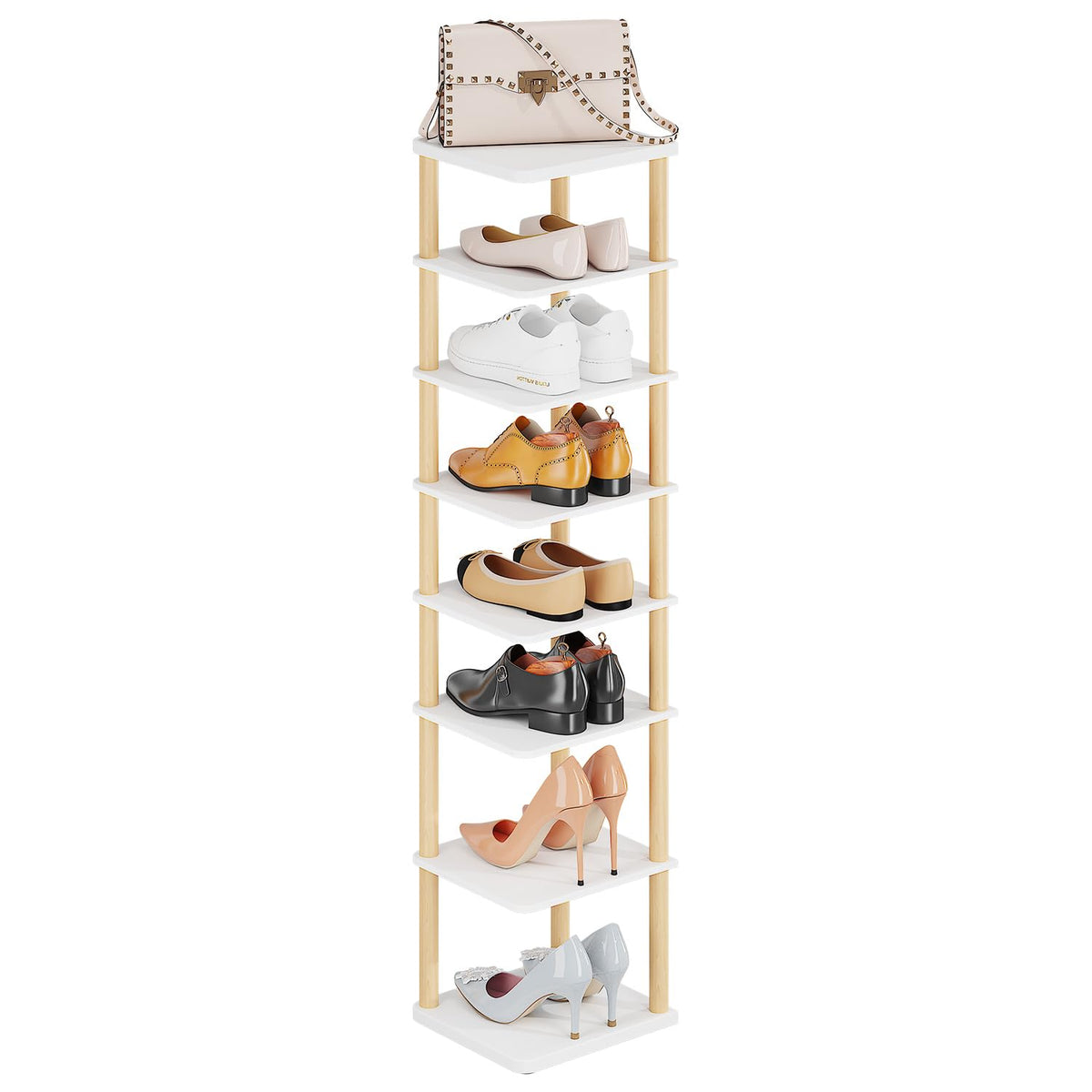 Slim profile of LUCKNOCK rack fits tight corners in apartments.