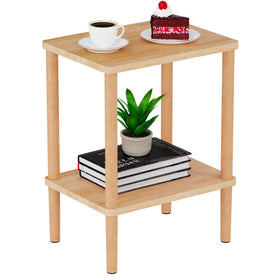 LUCKNOCK solid wood side table front view, compact and versatile for narrow spaces