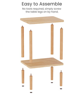 LUCKNOCK solid wood side table wood grain closeup showing natural finish