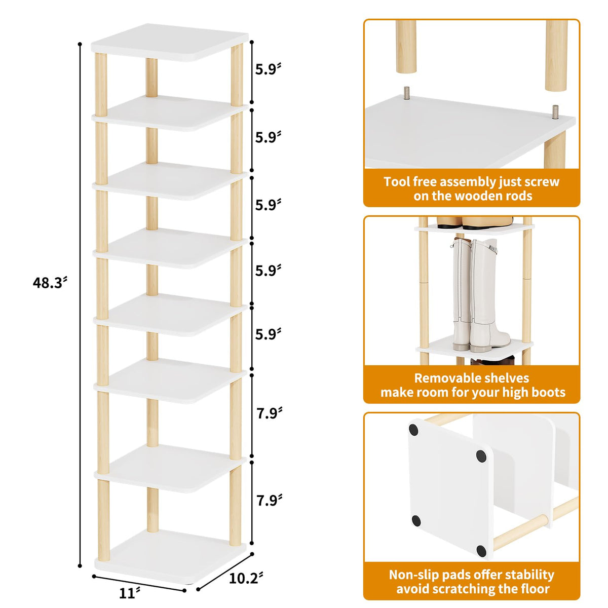 Beech wood accents on LUCKNOCK add natural style and durability.