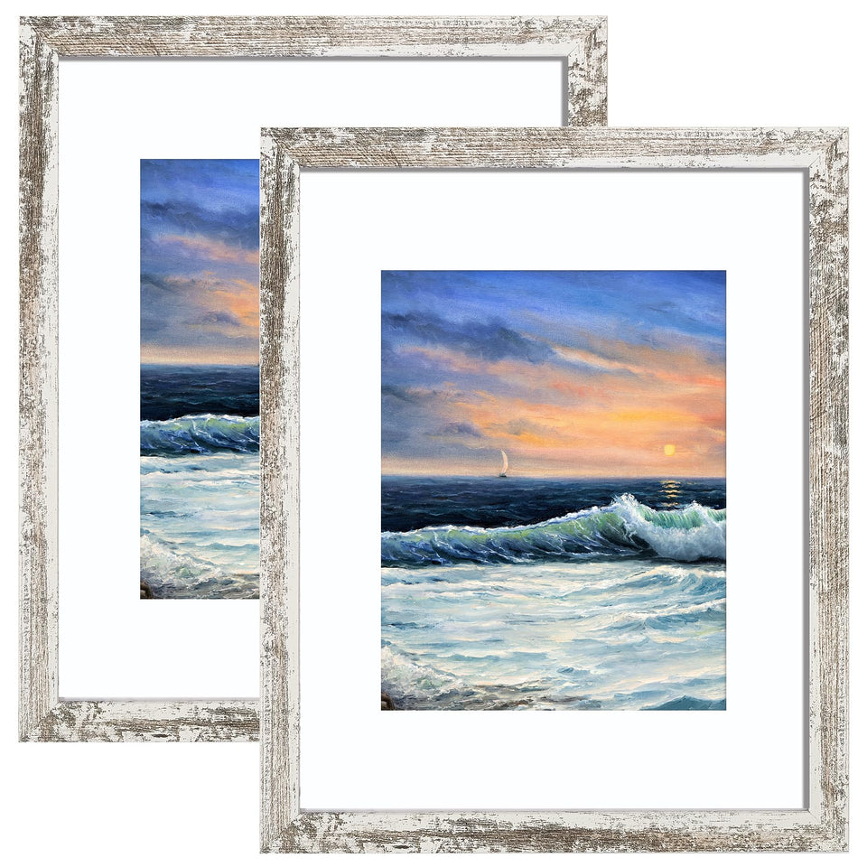 LUCKYLIFE 16x20 frame with mat showcases 11x14 photos for wall displays.