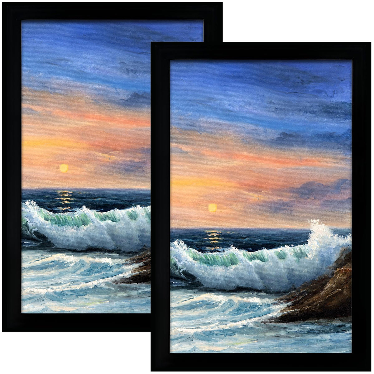 LUCKYLIFE 16x24 black frame front view highlighting durable MDF construction for lasting display.