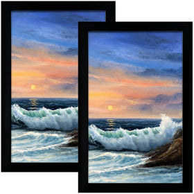 LUCKYLIFE 16x24 black frame front view highlighting durable MDF construction for lasting display.