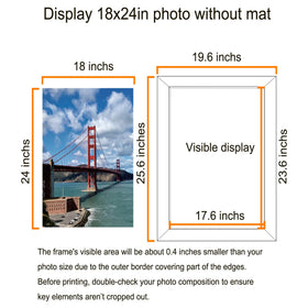 LUCKYLIFE 18x24 black frame side view shows slim profile for modern spaces