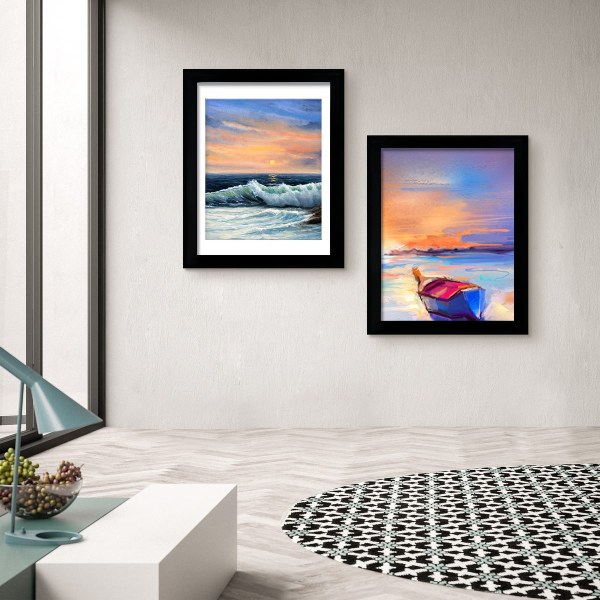LUCKYLIFE 18x24 black frame with mat display ready for 16x20 photos