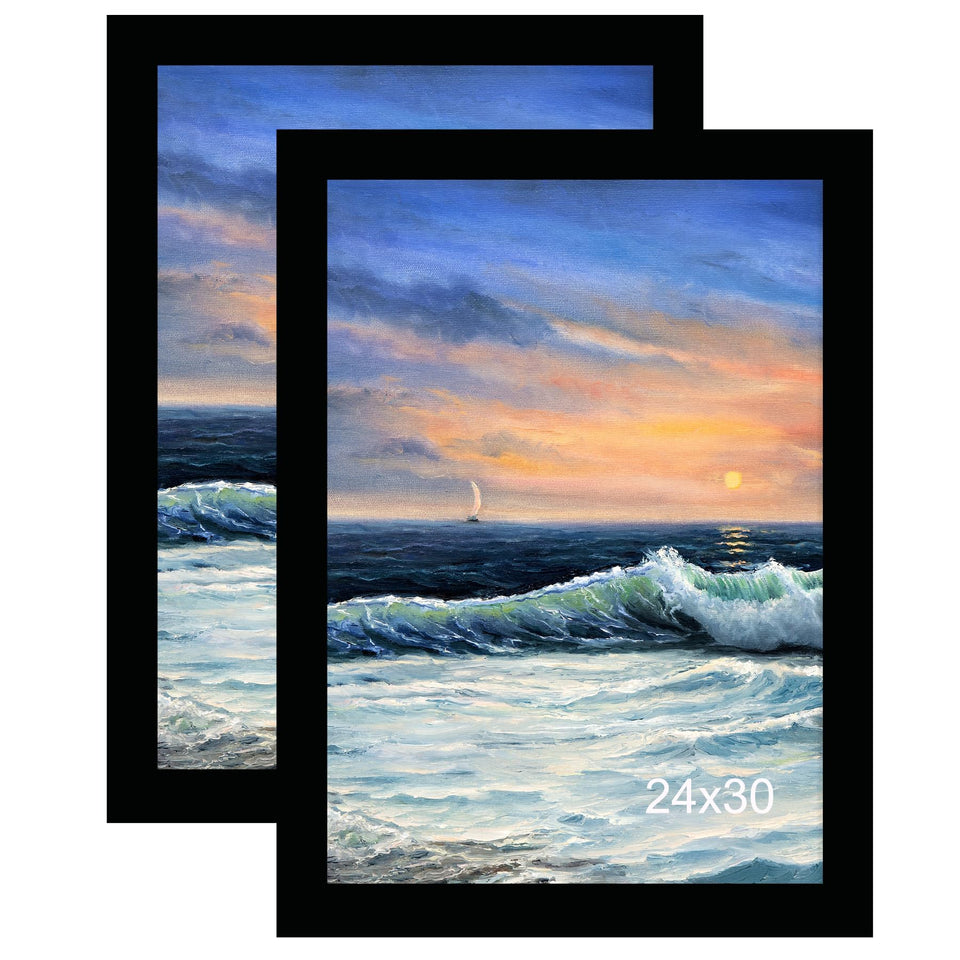 LUCKYLIFE 20x30 frame front view in black, two-pack for displaying photos