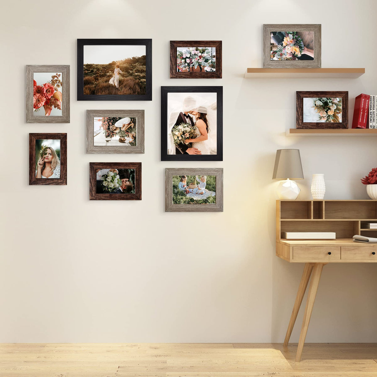 LuckyLife black 8x10 wall collage frame arranged in a montage
