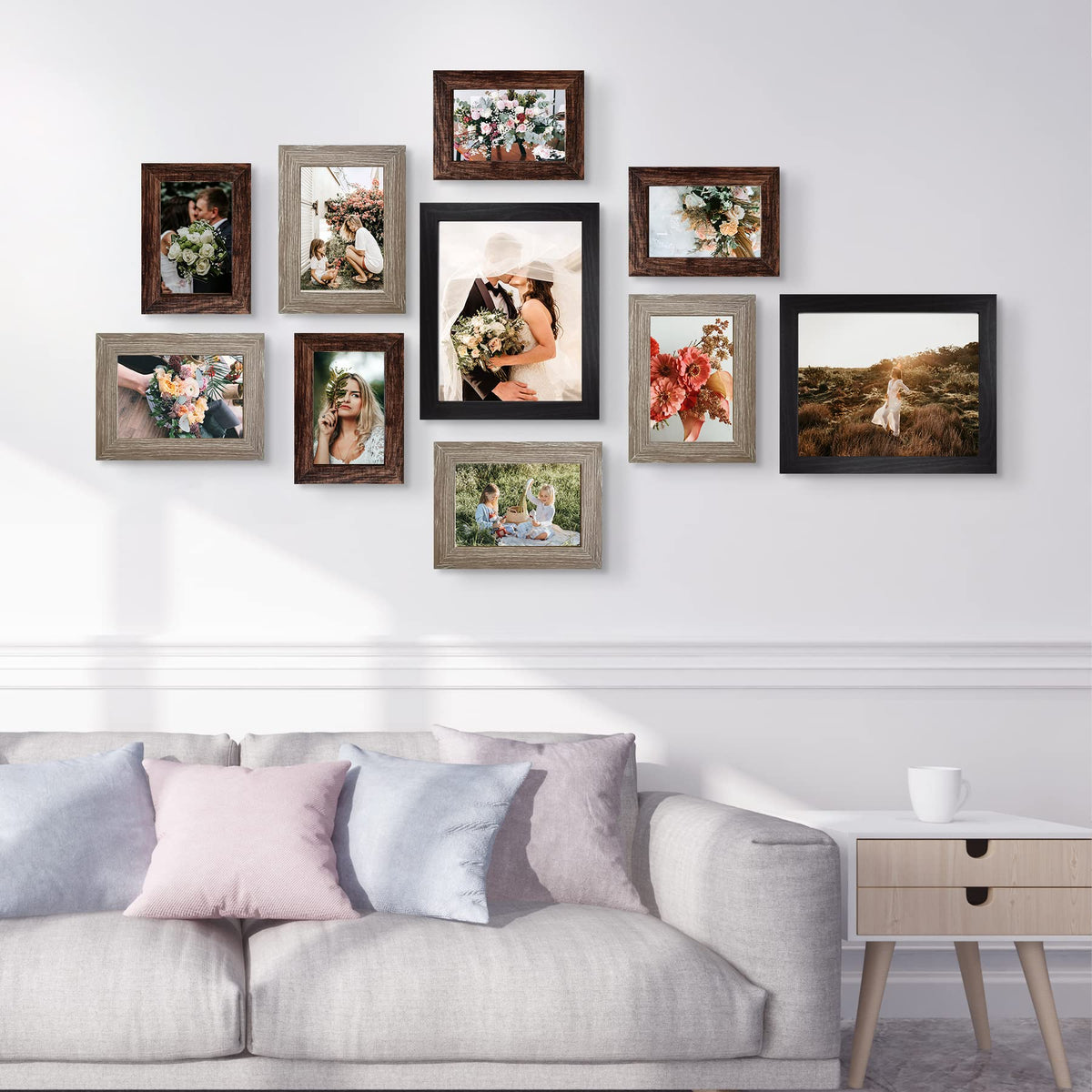 LuckyLife gray 5x7 front view frame with clean, contemporary lines