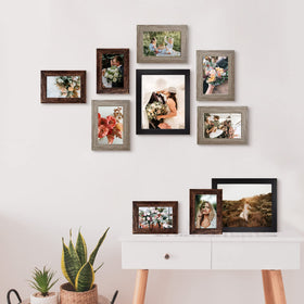 LuckyLife gray 5x7 wall collage frame shown in a balanced display