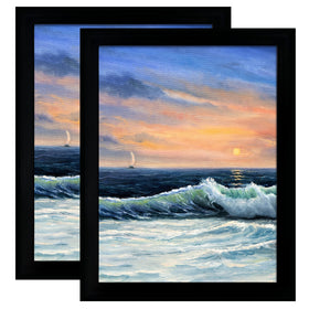 LUCKYLIFE 24x36 poster frame in black wood with plexiglass, two-pack, wall ready display