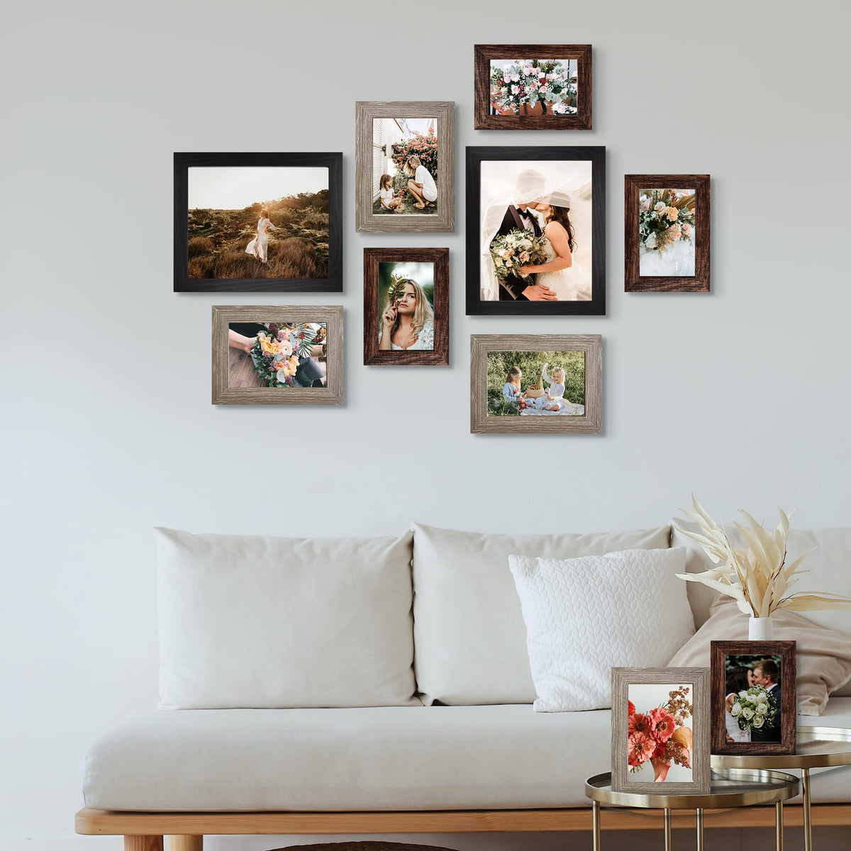 LuckyLife wood grain brown 4x6 front view frame with rustic charm