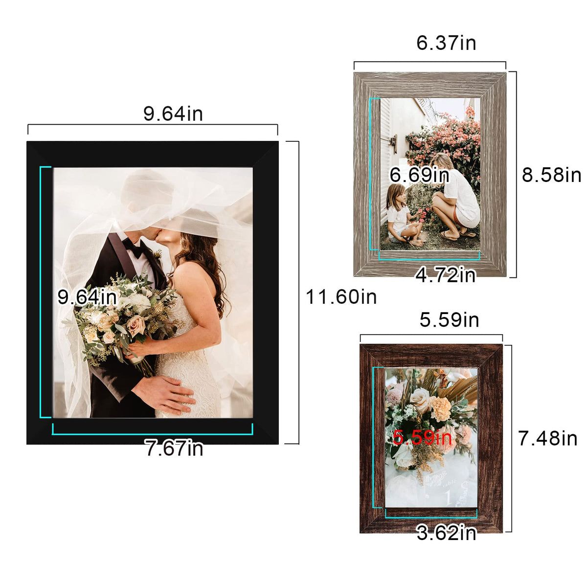 LuckyLife wood grain brown 4x6 tabletop display for easy arrangement