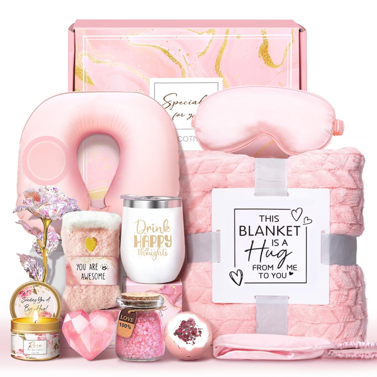 LUCOTIYA Birthday Gift Box wine tumbler for relaxing self-care moments.