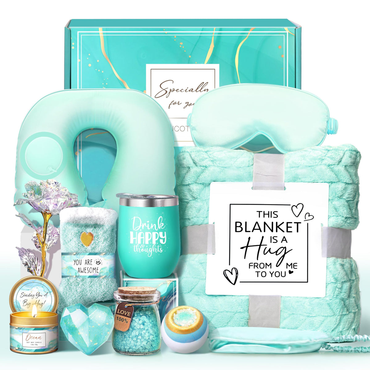 LUCOTIYA flannel blanket in spa gift set for cozy comfort at home