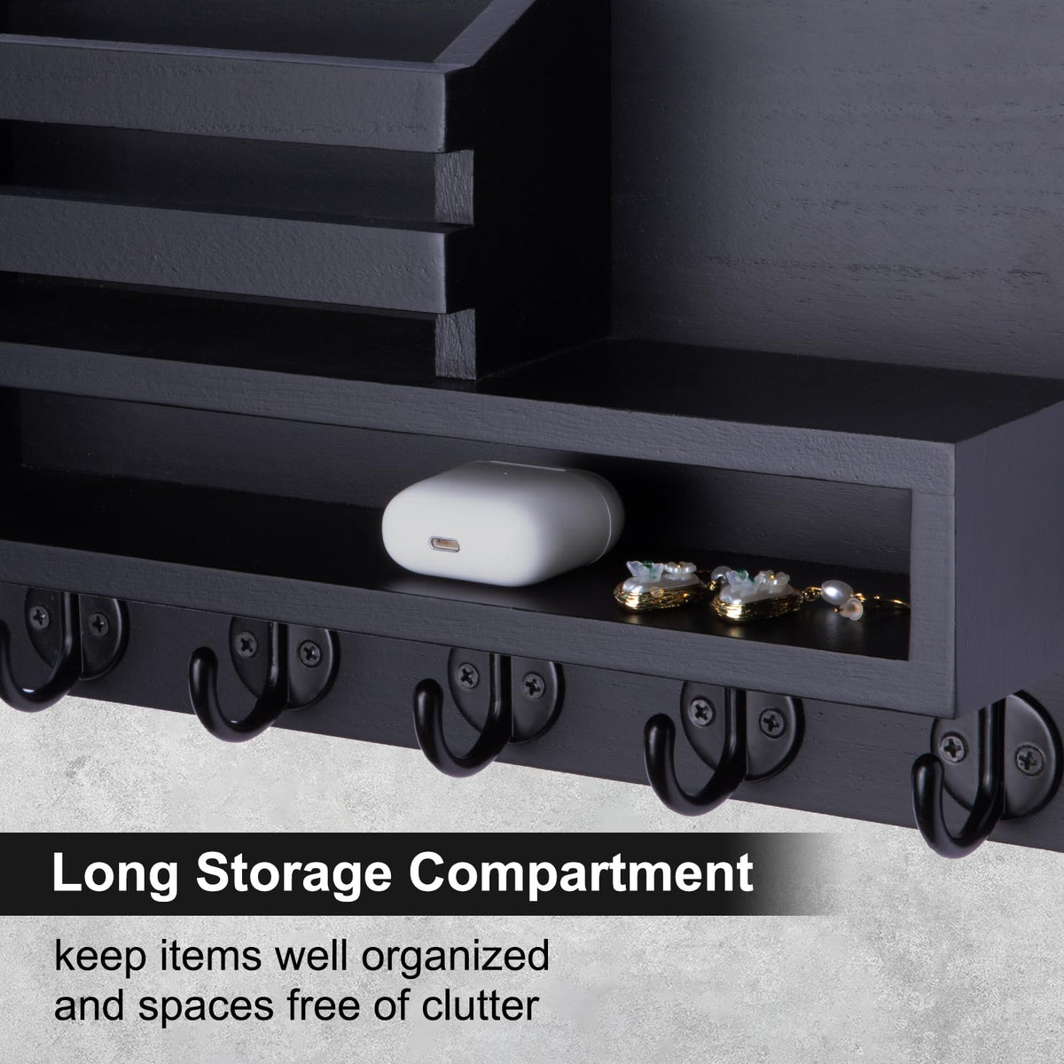 Lucundm sturdy wide hooks hold bags, umbrellas, and coats securely.