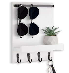 Lucundm key holder wall mount with four hooks for organized entryways and quick access.