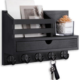 Lucundm key holder wall mount with five hooks keeps entryways organized.