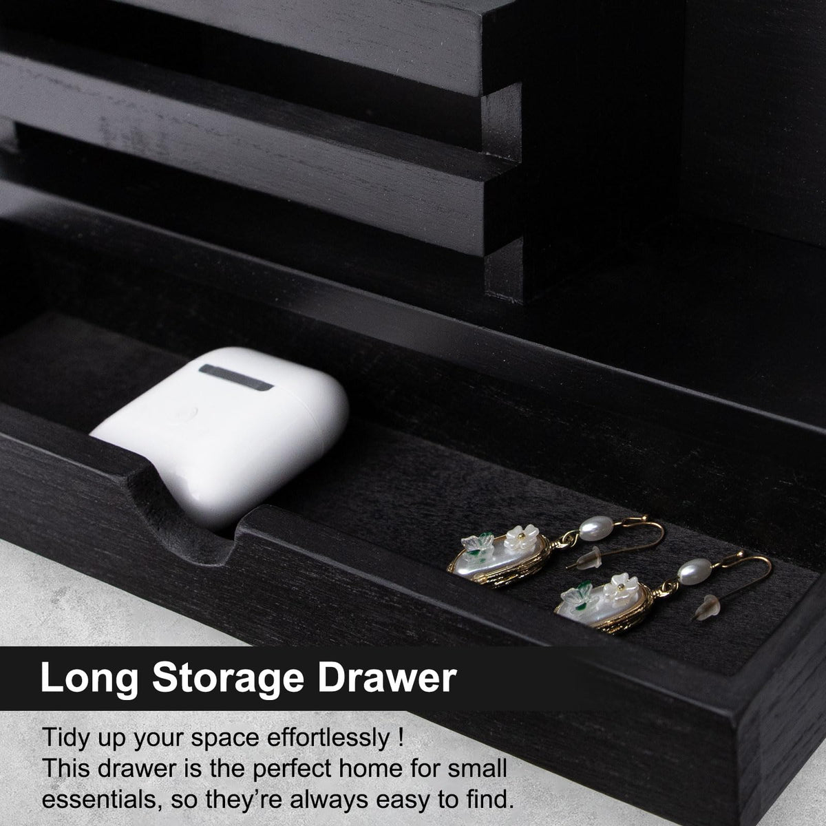 Five sturdy hooks securely fastened for coats, leashes, and bags.