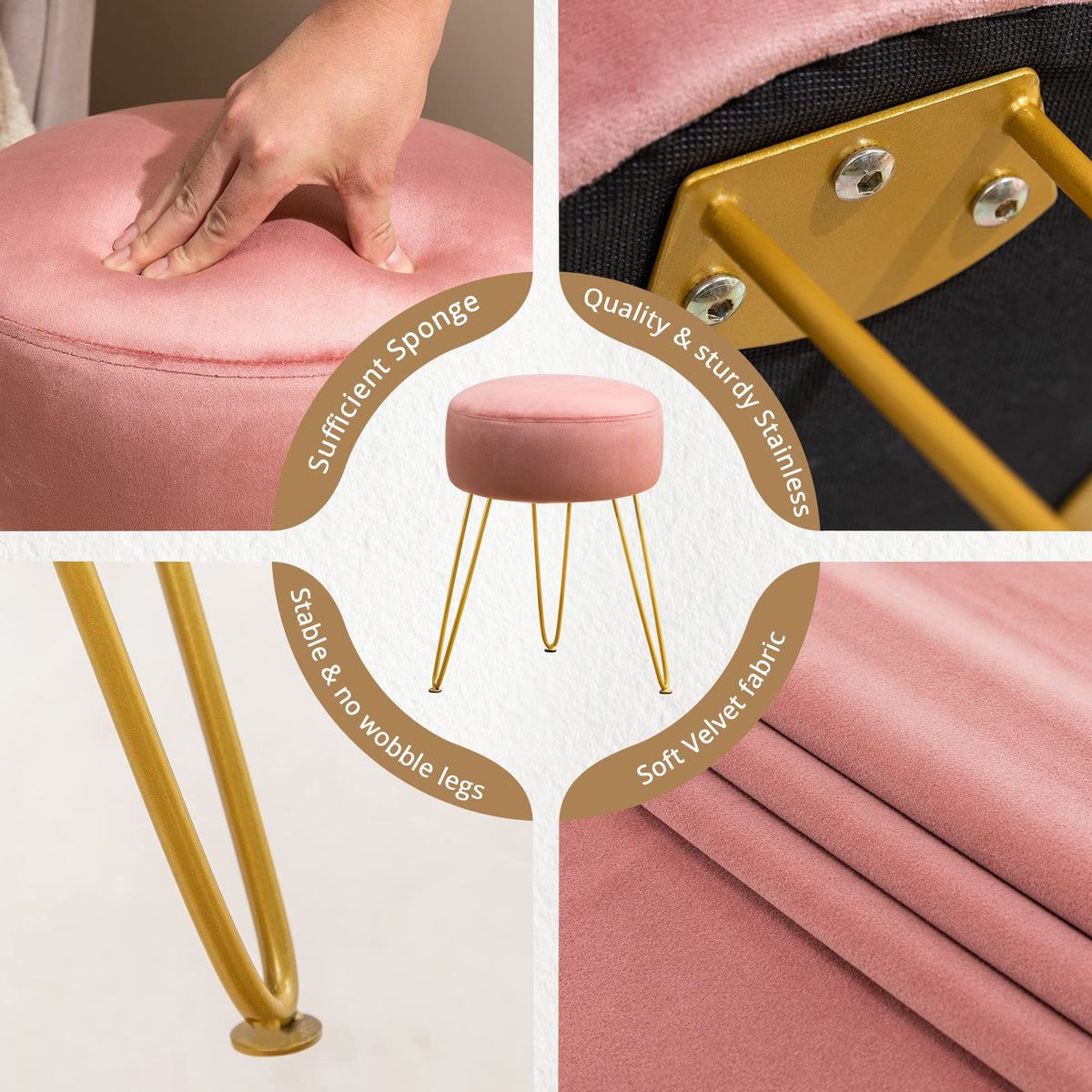 LUE BONA vanity stool non-slip pads protect floors