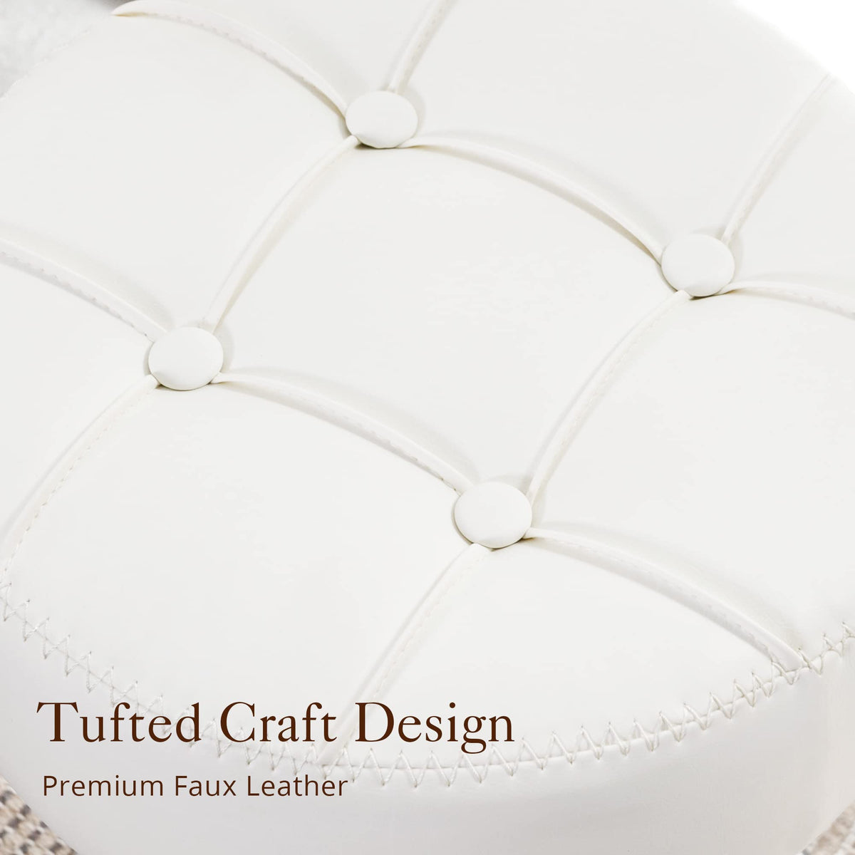 LUE BONA tufted vanity stool adds a sophisticated touch to any room